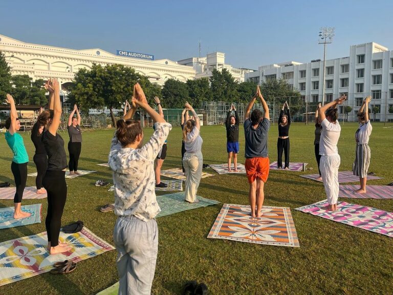 Yoga in a group outdoor